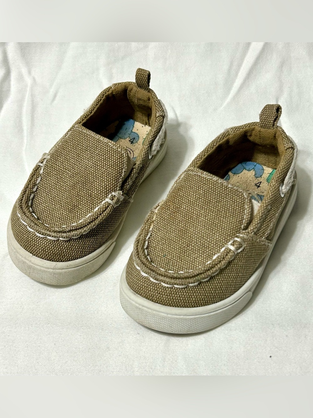 Wonder Nation Size 4 Kids Toddler Loafers Tan Slip On Shoes